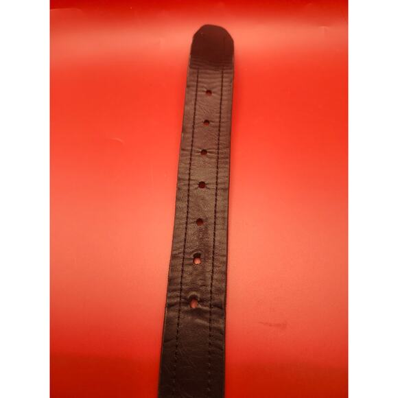 Men’s Brown Leather Belt 3X 50–52 Brushed Silver Buckle Classic Dress Casual - Picture 7 of 8